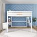 Faizudeen Full Solid Wood Platform Loft Bed by Harriet Bee Wood in Brown/White | 67.75 H x 57.75 W x 96.5 D in | Wayfair
