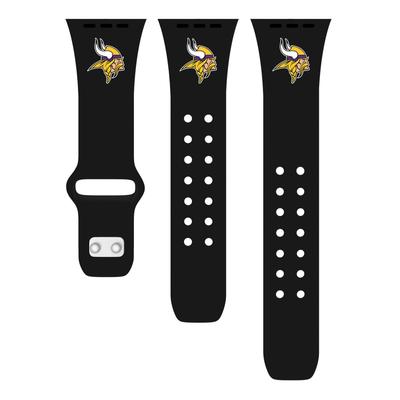 Black Minnesota Vikings Logo Silicone Apple Watch Band