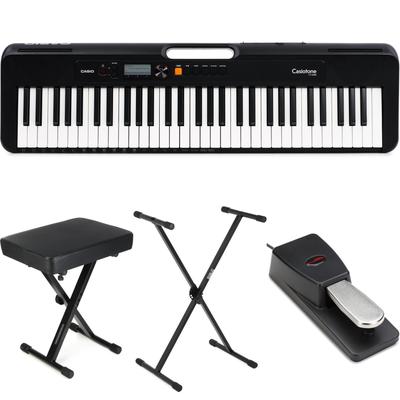 Casio Casiotone CT-S200 61-key Portable Arranger Keyboard Essentials Bundle- Black