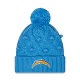 Women's New Era Powder Blue Los Angeles Chargers Toasty Cuffed Knit Hat with Pom