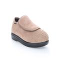 Wide Width Women's Propet Women'S Cush N Foot Slippers Flats by Propet in Stone Corduroy (Size 6 1/2 W)