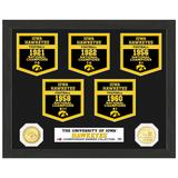 Highland Mint Iowa Hawkeyes 12" x 15" Five-Time Football National Champions Banner Collection Photo