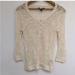 American Eagle Outfitters Sweaters | American Eagle Outfitters Open Knit Ivory 3/4 Sleeve Sweater Size S 100% Cotton | Color: Cream | Size: S