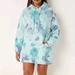 Pink Victoria's Secret Dresses | Brand New Victoria’s Secret Pink Hooded Tie-Dye Sweatshirt Dress | Color: Blue/Purple | Size: L