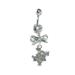 Disney Jewelry | Alice In Wonderland Rabbit Silver Bow Belly Ring | Color: Silver | Size: Os