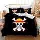 QROXY One Piece Bedding Set Cartoon Anime Bedding 3D Print with Duvet Covers Pillowcases for Boys Girls (6,double 200×200CM)