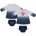 Newborn & Infant Colosseum Gray/Navy Auburn Tigers Hand in Ombre Dress Bloomers Set