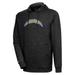 Men's Antigua Heathered Black Los Angeles Chargers Action Chenille Pullover Hoodie