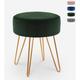 Tabouret rembourré repose-pieds pouf rond en velours design Holoserica Couleur: Vert foncé