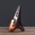 Ocarina en céramique à 12 trous flûte chinoise classique en paille tons de feu alto C musique tao