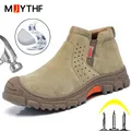 MJYTHF – bottes de sécurité pour hommes chaussures de travail de Construction Anti-écrasement