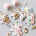 Moule à gâteau en forme de corne de licorne en Silicone arc-en-ciel pour Fondant au chocolat