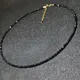 Collier ras du cou en cristal de perles noires simples pour femmes collier de chaîne de clavicule