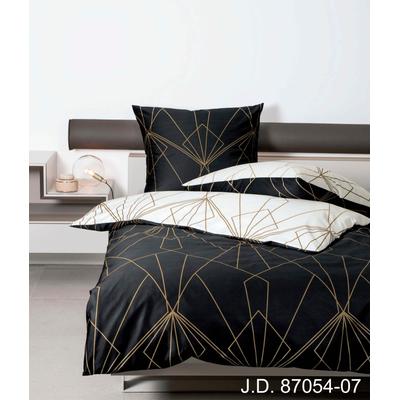 Wendebettwäsche JANINE "J. D. 87054", braun (bronzebraun, schwarz), B/L: 240cm x 220cm, 2 St., Mako-Satin, B/L: 80cm x 80cm & 80cm x 80cm, Mako-Satin, Obermaterial: 100% Baumwolle, Bettwäsche, Bettwäsche aus Baumwolle mit grafischem Muster,... Image