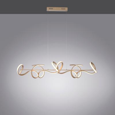 JUST LIGHT Pendelleuchte "CURLS", gold (messingfarben matt), B:21cm, Lampen, LED, dimmbar, Simply Dim, Memory, nach Tren