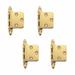 Solid Brass Cabinet Door Hinge with Hardware 2 3/4" Tarnish Resistant Brass Flush Mount Pack of 4 Renovators Supply