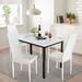 5-Piece Marble Top Kitchen Dining Set, Rectangular Kitchen Table Set with 4 PU Leather Chairs for Dining Room, Small Space