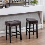 Counter Height 26" Bar Stools Faux Leather Stools Chairs Set of 2