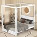 Full/Queen Size Canopy Platform Bed with Headboard and Support Legs