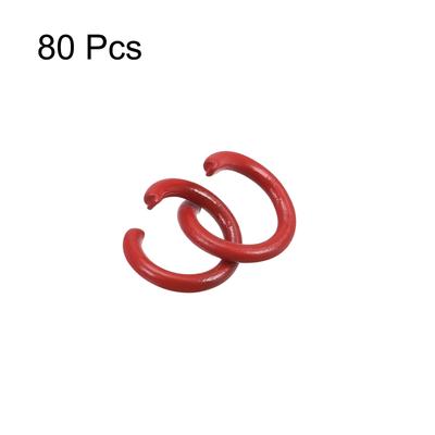 Open Jump Rings, 8mm Colorful O-ring Connectors for DIY, Red 80Pcs