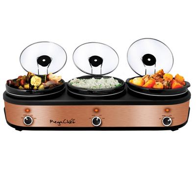 Triple 2.5 Quart Slow Cooker and Buffet Server