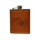 Grandad's Christmas Spirit festive 6oz tan leather covered hip flask