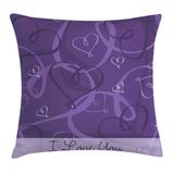Ambesonne Romantic Hearts Square Pillow Cover Polyester | 20 H x 20 W x 20 D in | Wayfair min_35075_20x20