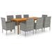 Winston Porter Patio Dining Set Outdoor Dining Table & Chairs Patio Conversation Set Wood/Wicker/Rattan in Gray | 78.7 W x 22 D in | Wayfair