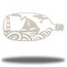 Longshore Tides Amartya Ship In A Bottle Wall Art Décor Metal in Gray/White | 16.75 H x 36 W x 0.0125 D in | Wayfair