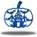 The Holiday Aisle® Dhiman Spooky House Pumpkin Halloween Wall Art Décor Metal in Blue | 30 H x 30 W x 0.013 D in | Wayfair