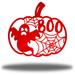 The Holiday Aisle® Dusan Boo Pumpkin Halloween Wall Art Décor Metal in Red/White | 36 H x 36 W x 0.013 D in | Wayfair