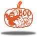 The Holiday Aisle® Dusan Boo Pumpkin Halloween Wall Art Décor Metal in Orange | 18 H x 18 W x 0.013 D in | Wayfair 3A627AA8F26540E0B4F955F05B303A6C