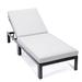 Orren Ellis Chelsea Modern Outdoor Chaise Lounge Chair w/ Cushions Metal in Black | 15.35 H x 29.3 W x 74.8 D in | Wayfair