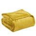 Willa Arlo™ Interiors Clarkedale Christmas Solid Flannel Fleece Blanket Polyester in Yellow | 90 H x 90 W in | Wayfair