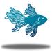 Bayou Breeze Yalamanchili Betta Fish Wall Décor Metal in Green/Blue/White | 36 H x 36 W x 0.0125 D in | Wayfair 97C8BB52276549138C07FDF414083242