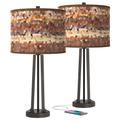 Red Rock Susan Dark Bronze USB Table Lamps Set of 2