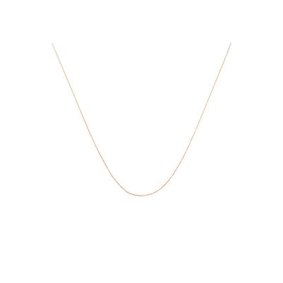 Women's Solid Rose Gold Rope Chain Necklace Unisex 18" by Haus of Brilliance in Rose
