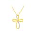 Women's Yellow Gold Plated Sterling Silver Diamond Accent Cross Ribbon Pendant Necklace by Haus of Brilliance in Yellow Gold Silver