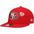 Men's New Era Scarlet San Francisco 49ers Chain Stitch Heart 59FIFTY Fitted Hat