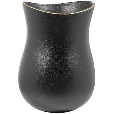 Tischvase FINK "Opera", schwarz, H:26,00cm Ø:17,00cm, Keramik, Vasen, Handbemalter goldener Rand Image