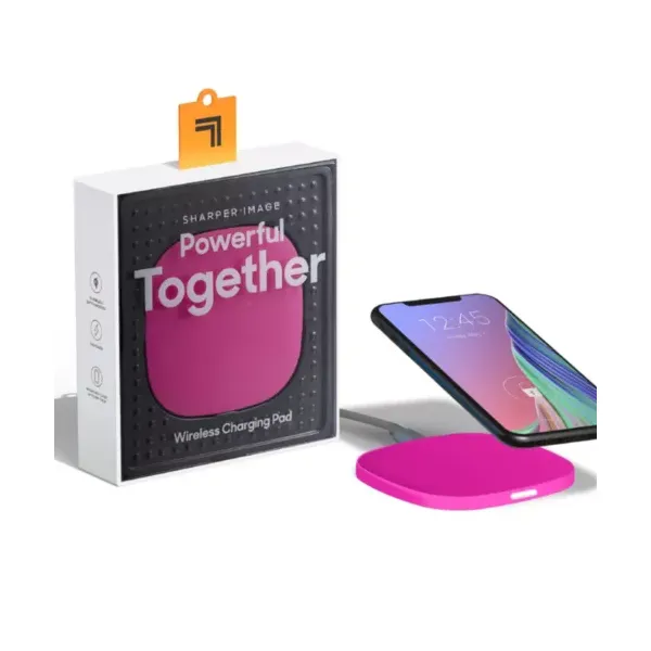 sharper-image-5w-wireless-charging-pad-with-6-ft.-cord,-fast-charging,-compatible-with-qi-enabled-devices,-works-with-case-up-to-3mm-thick,-neon-pink/