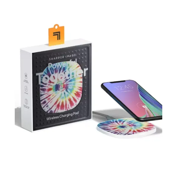 sharper-image-5w-wireless-charging-pad-with-6-ft.-cord,-fast-charging,-compatible-with-qi-enabled-devices,-works-with-case-up-to-3mm-thick,-tie-dye/