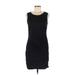 BTFBM Casual Dress - Mini Scoop Neck Sleeveless: Black Print Dresses - Women's Size Medium