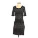 Kensie Casual Dress - Sheath: Black Stripes Dresses - Women's Size Small