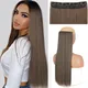 Extension de Cheveux Naturels en Fibre Synthétique Coiffure Longue Droite 5 Clips Postiche à