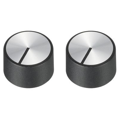 Stove Knob Replacement 40mm x 25mm 45 Degree Burner Knob Silver Black 2 Pack - Silver Black