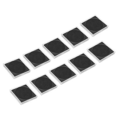 Coin Snap Holder Coin Case Storage Square Fit 17-37mm Coins, 10pcs Clear Black - Transparent, Black