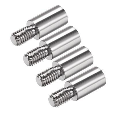 Arcade Joystick 15mm Shaft Extender Control Rod Extension Stainless Steel 4Pcs - Silver Tone