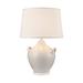 Elk Home Oxford Gloss White With White Linen Shade 1 Light Table Lamp