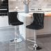 Set of 2 Adjustable Seat Height from 25-33 Inch, Modern Upholstered Chrome Base Bar Stools with Backs Comfortable Tufted